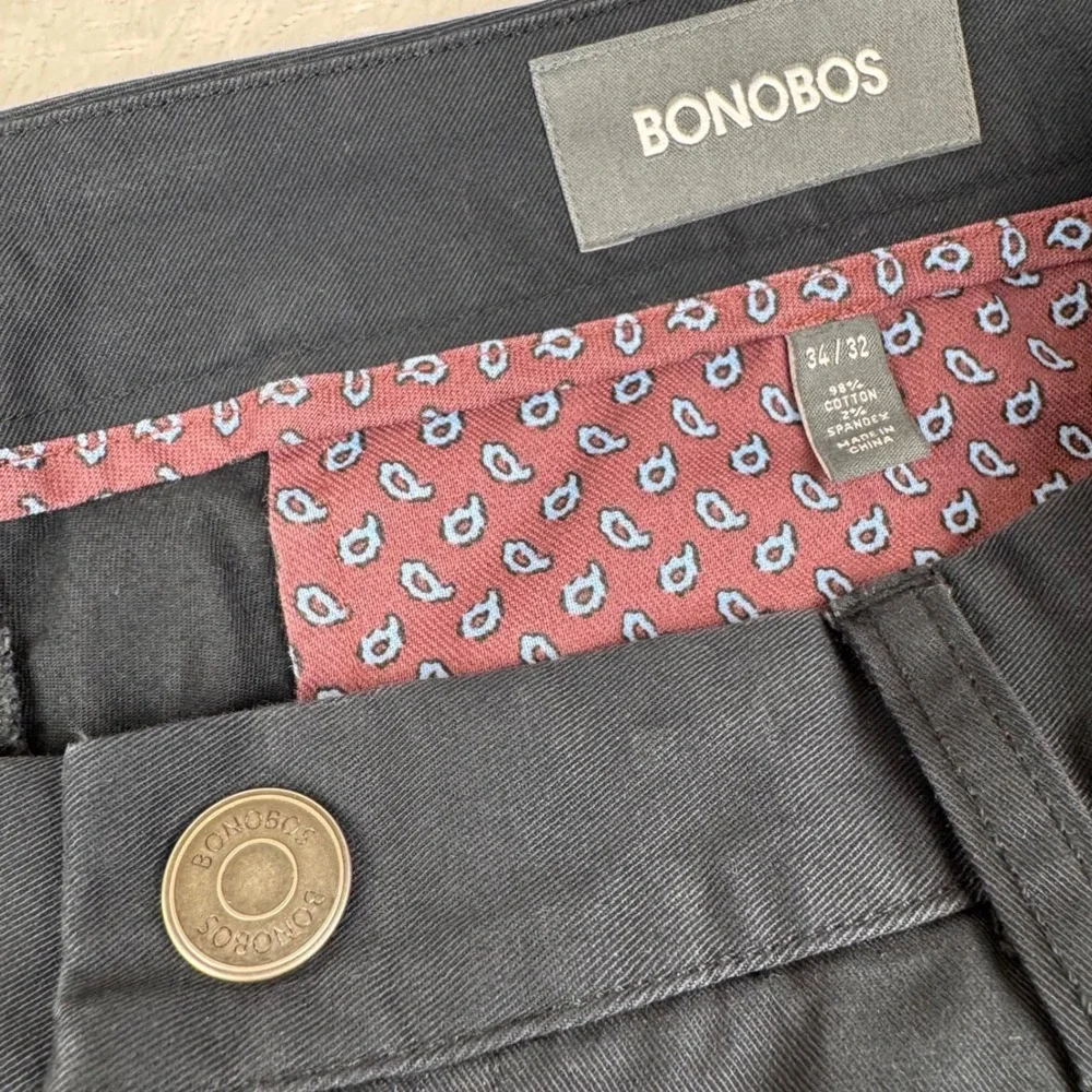Bonobos Chinos Mens 34x32 Navy Blue Straight Leg Stretch Cotton